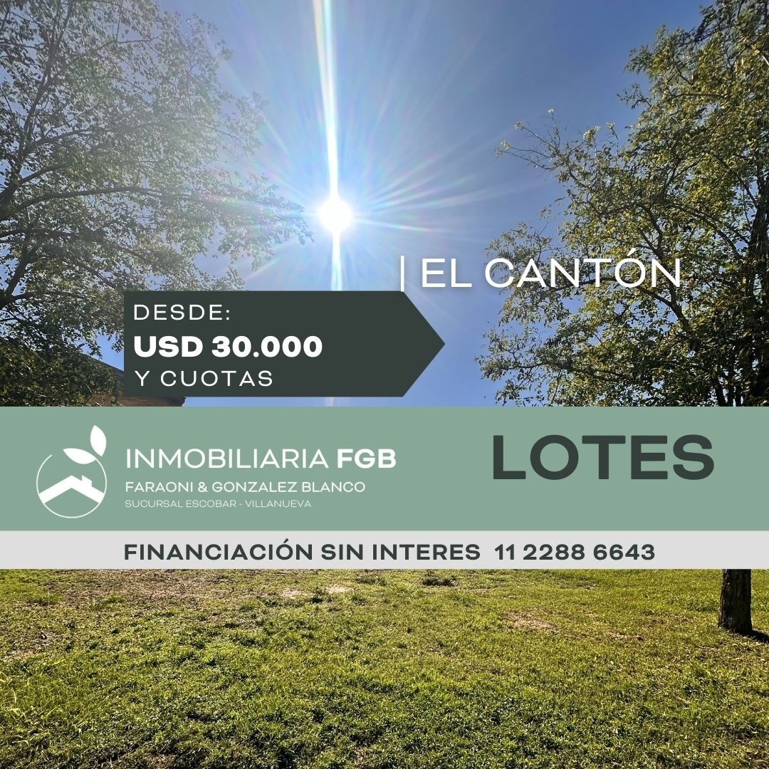 Lotes desde USD 30.000 + cuotas Con financiación sin interés y diferentes ubicaciones disponibles