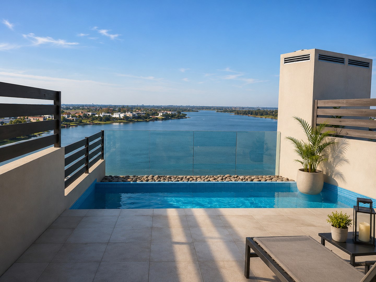 Praia con Terraza y Pileta al lago 100