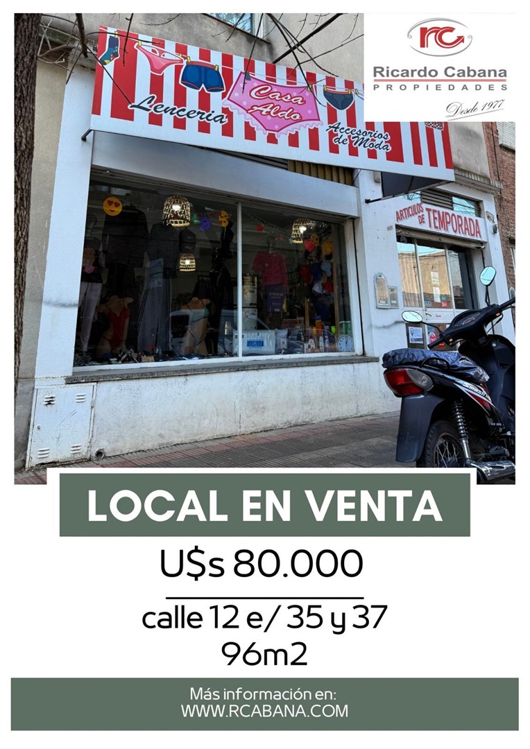 LOCAL EN VENTA en calle 12 e/ 35 y 37