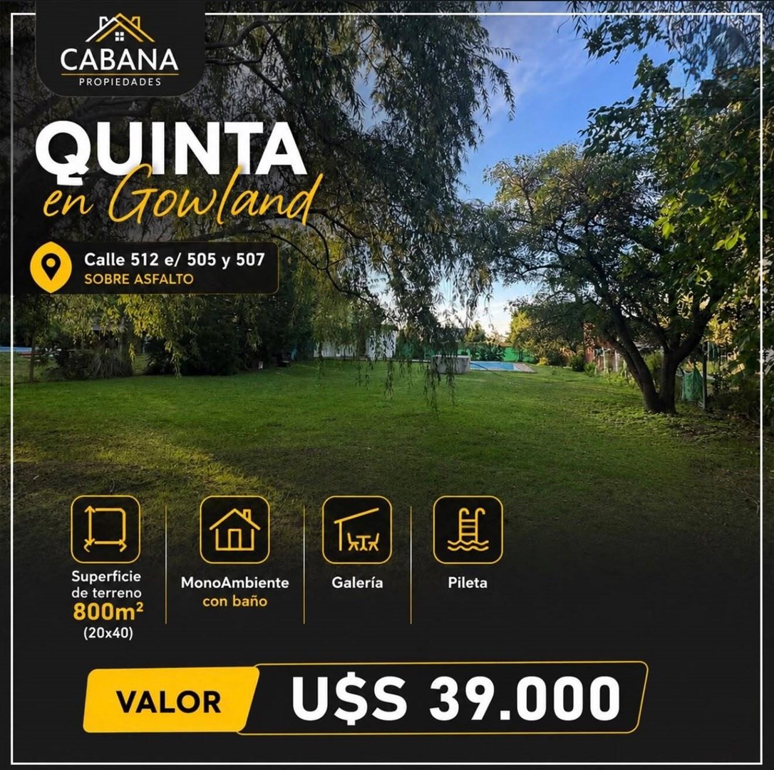 QUINTA EN VENTA – GOWLAND