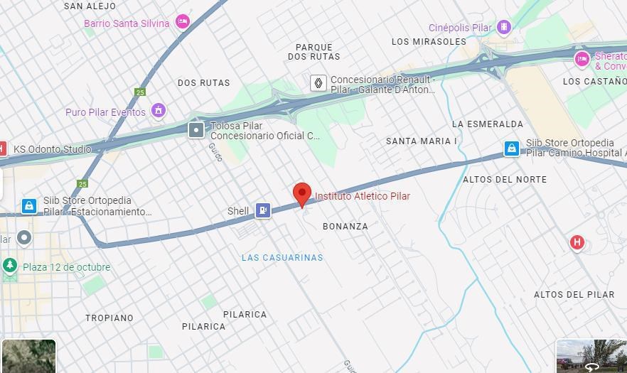 Lote venta de 1075 m2 sobre Ruta 8 km a la altura del km 52 de Pilar